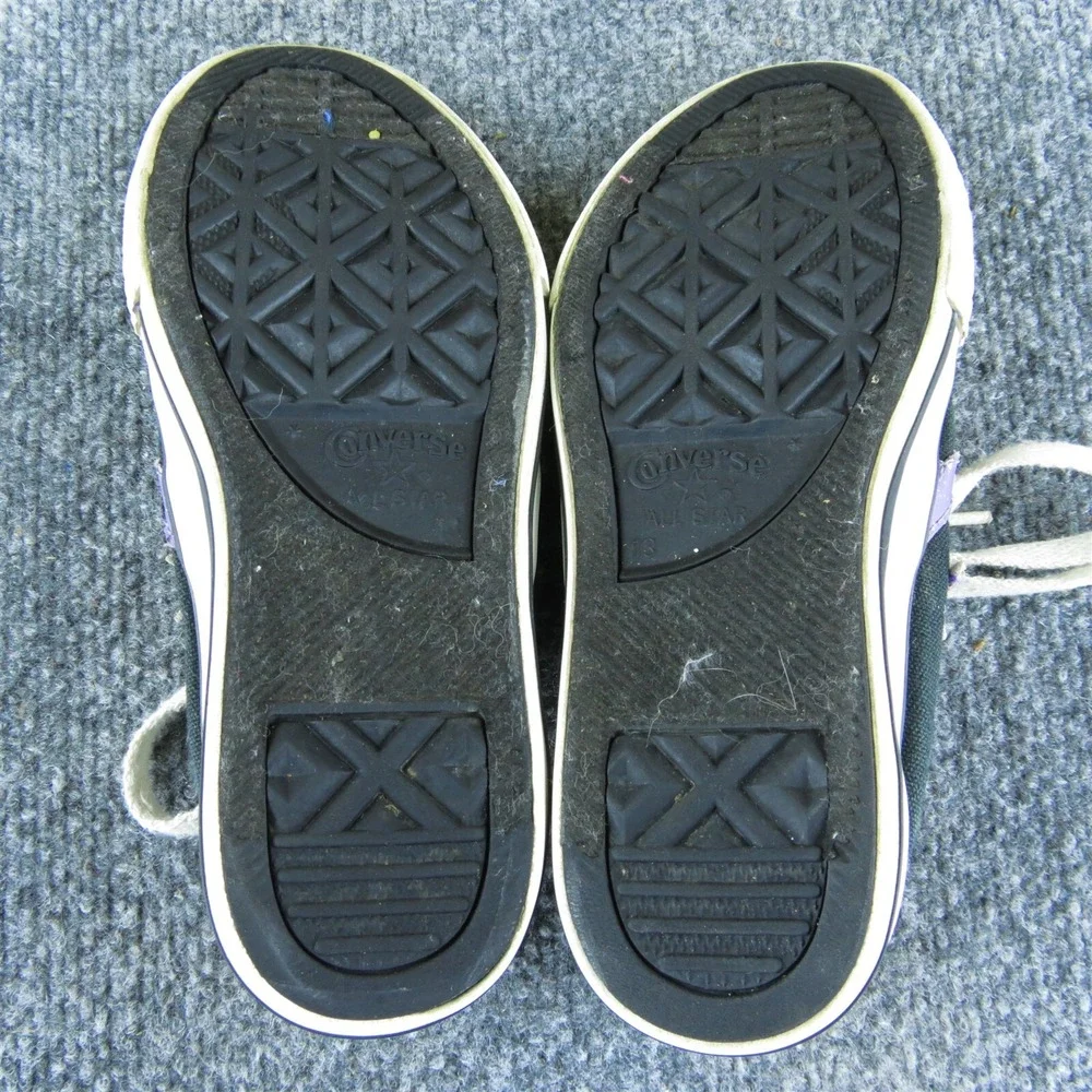 Converse Youth Girls Sneaker Shoes Size 13 Medium Black Fabric Lace‎ Up